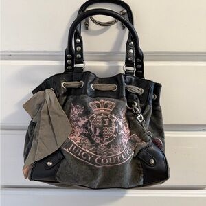 Juicy Couture Black and Gray Shoulder Bag